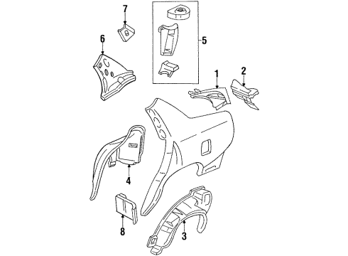 1997 Buick LeSabre Inner Structure - Quarter Panel Diagram
