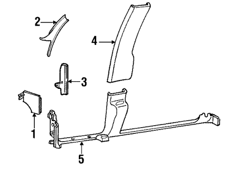 1991 Chevy Caprice Rear Sill Plate, Driver Side Diagram for 10111991