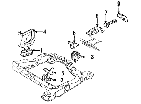 1988 Oldsmobile Cutlass Ciera Engine & Trans Mounting Diagram 3 - Thumbnail
