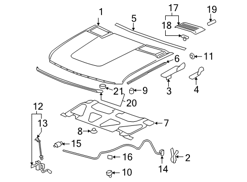 2007 Chevy Silverado 2500 HD Exterior Trim - Hood Diagram