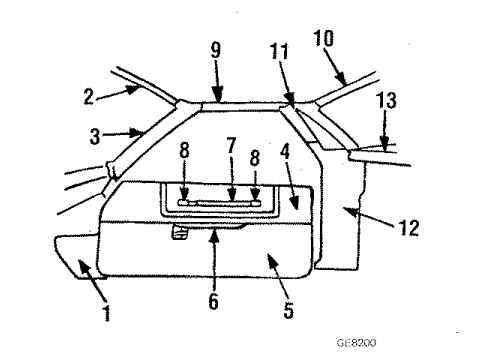 1984 Chevy El Camino Glass - Windshield Diagram