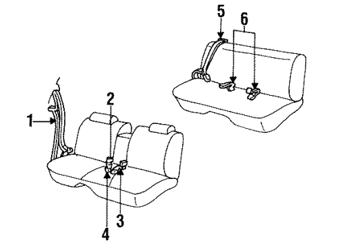 1997 Pontiac Bonneville Rear Seat Belts Diagram
