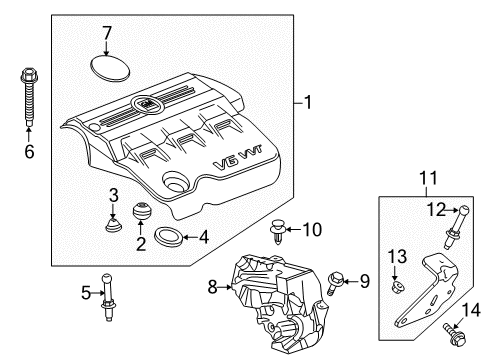 2013 GMC Terrain Engine Cover Diagram for 12654181