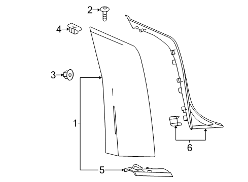 2018 Cadillac ATS Tail Lamp, Rear Passenger Side Diagram for 84540024