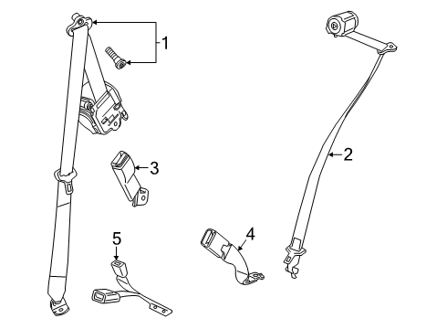 2024 GMC Acadia Buckle Kit-3RD Row Center Seat Belt *Backen Blackk Diagram for 26500768