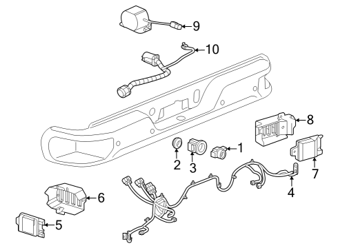 2023 GMC Sierra 1500 Alarm, Front Rear Diagram for 23239223