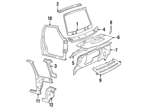 1991 Chevy Lumina APV Plenum Panel Diagram for 10171108