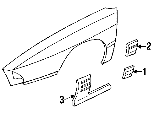 1997 Pontiac Bonneville Exterior Trim - Fender Diagram