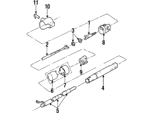 1988 Buick Electra Steering Column Assembly Diagram 3 - Thumbnail