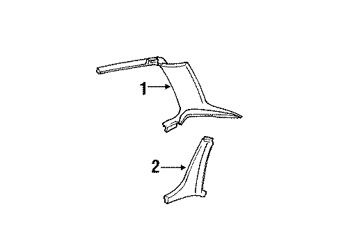 1994 Oldsmobile Cutlass Supreme Interior Trim - Quarter Panels Diagram 2 - Thumbnail