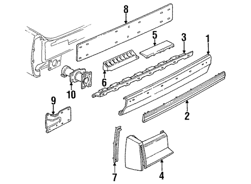 1993 Cadillac 60 Special Bumper & Components - Rear Diagram