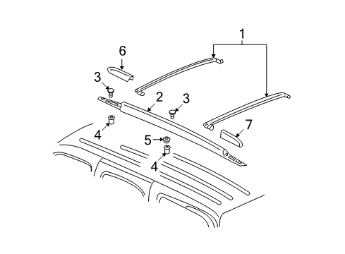 2010 Cadillac Escalade ESV Luggage Carrier Diagram