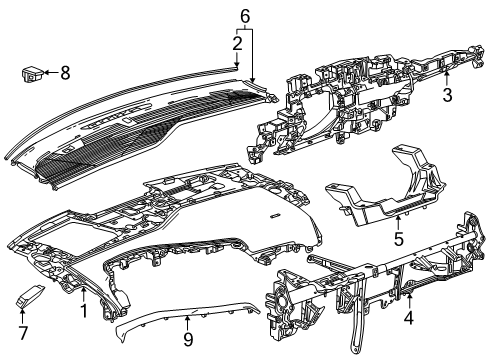 2025 Cadillac OPTIQ Instrument Panel Diagram
