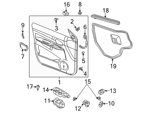 2005 Buick Rendezvous Interior Trim - Front Door Diagram