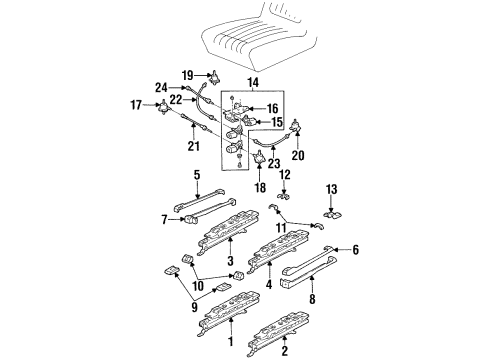 1997 Buick LeSabre Actuator Cable, Blue, Front Passenger Side Diagram for 20624396