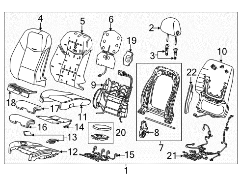 2015 Cadillac CTS Seat Back Heater, Front Diagram for 23110261
