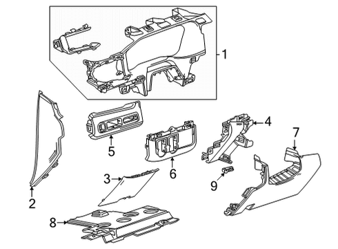 2021 GMC Yukon XL Instrument Panel Components Diagram 4 - Thumbnail