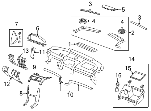 2011 Chevy Caprice Instrument Panel Components Diagram