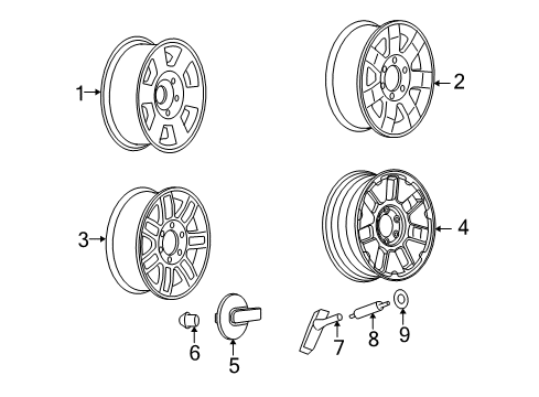 2007 Hummer H3 Spare Wheel Diagram for 9594959