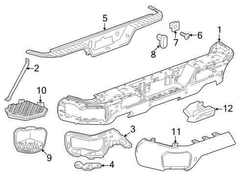 2024 GMC Sierra 1500 Rear Bumper, Front Diagram for 85563381