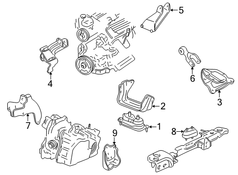 1998 Buick Regal Engine & Trans Mounting Diagram