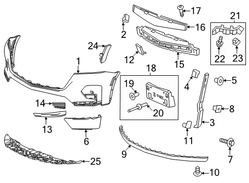 2023 Chevy Traverse Side Marker Lamp, Driver Side Diagram for 84579396