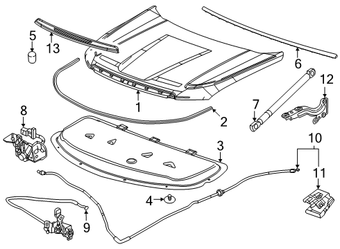 2024 GMC Acadia Cable, Hood Latch Diagram for 26494901