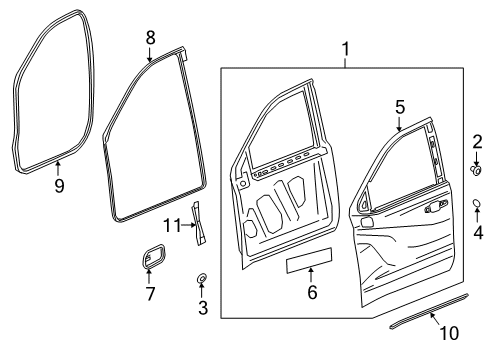 Door, Front And Rear Side Door Diagram for 85000931