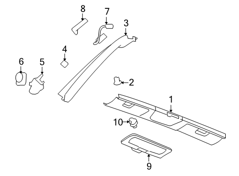 2007 Pontiac Solstice Interior Trim - Roof Diagram