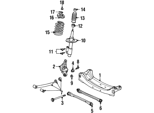 1997 Oldsmobile Cutlass Knuckle, Rear Driver Side Diagram for 18060626