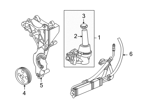 2009 Hummer H3T Power Steering Pump Reservoir Diagram for 25851373