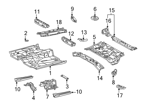 2006 Pontiac Vibe Floor & Rails Diagram 2 - Thumbnail