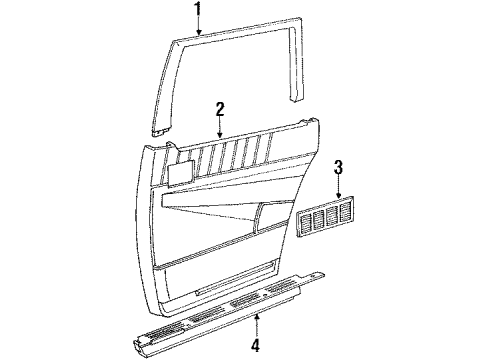 1990 Pontiac Trans Sport Trim Panel, Rear Diagram for 10216349