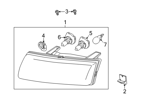 2003 Saturn Vue Headlamp Components Diagram