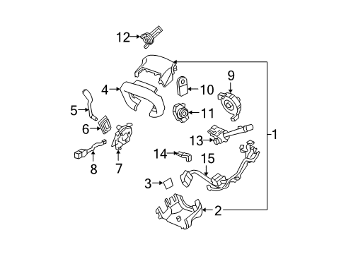 2009 Buick Lucerne Turn Signal Switch Diagram for 1999446