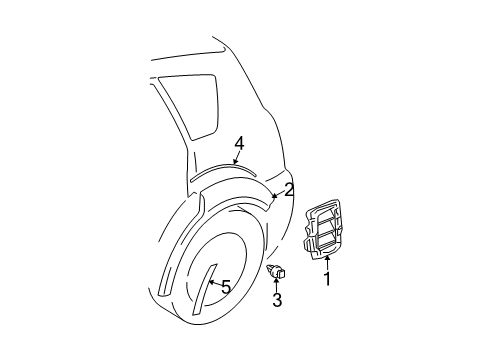 2006 Pontiac Vibe Exterior Trim - Quarter Panel Diagram