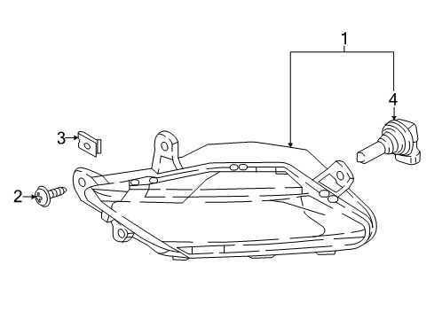 2019 Buick Regal Sportback Fog Lamp Bulb Diagram for 13503368