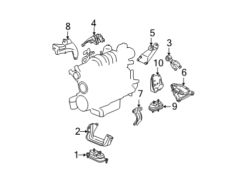 2008 Pontiac Grand Prix Mount Bracket Diagram for 10345562