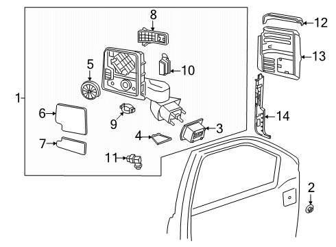 2022 Chevy Silverado 3500 HD Mirrors Diagram 6 - Thumbnail