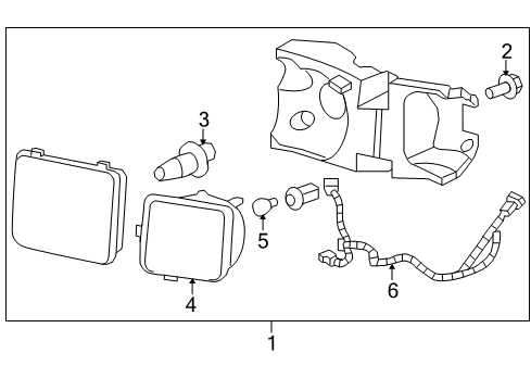 2010 Hummer H3T Headlamp Components Diagram