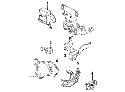1992 Buick Skylark Engine & Trans Mounting Diagram 2 - Thumbnail