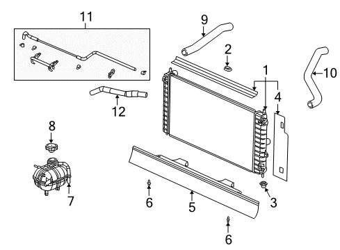2007 Saturn Ion Radiator & Components Diagram 4 - Thumbnail