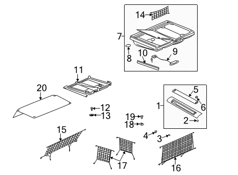 2003 Pontiac Aztek Sill Molding Retainer, Front Diagram for 10271562