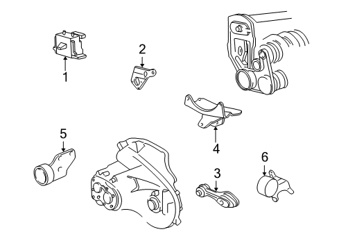 1997 Chevy Cavalier Engine & Trans Mounting Diagram 3 - Thumbnail
