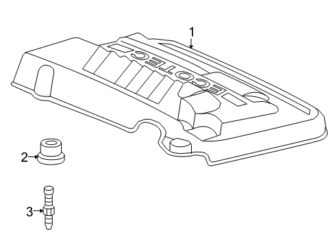 2009 Pontiac Solstice Engine Cover Diagram for 12626018
