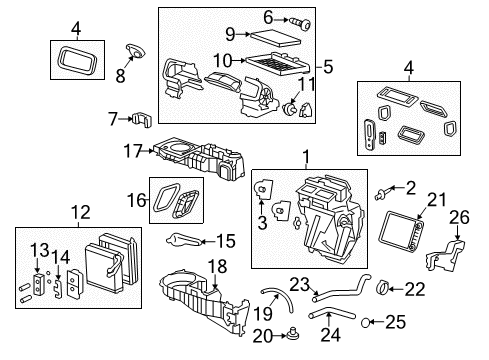 2007 GMC Acadia Case Assembly Diagram for 20917744