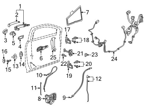 2021 Cadillac XT6 Handle Base, Front Passenger Side Diagram for 13512733