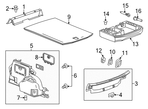 2015 Cadillac CTS Interior Trim - Rear Body Diagram 2 - Thumbnail