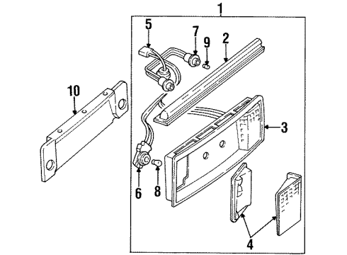 1993 Cadillac Eldorado Backup & License Lamps Diagram