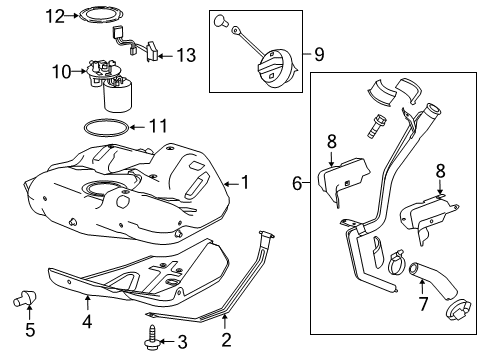 2014 Buick Regal Filler Neck Diagram for 22944784